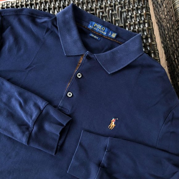 suede polo shirt